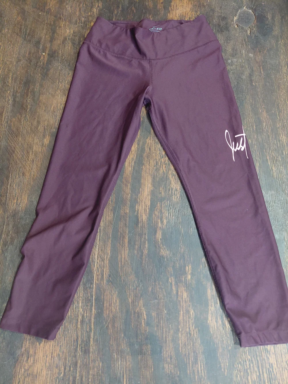 Nike Plum High-Rise Performance DRI-FIT Leggings with Script Logo